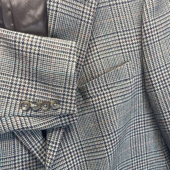 CHAPS Ralph Lauren Men's 44R Blazer Jacket Plaid Wool Classic Fit Sport Coat - Picture 3 of 8